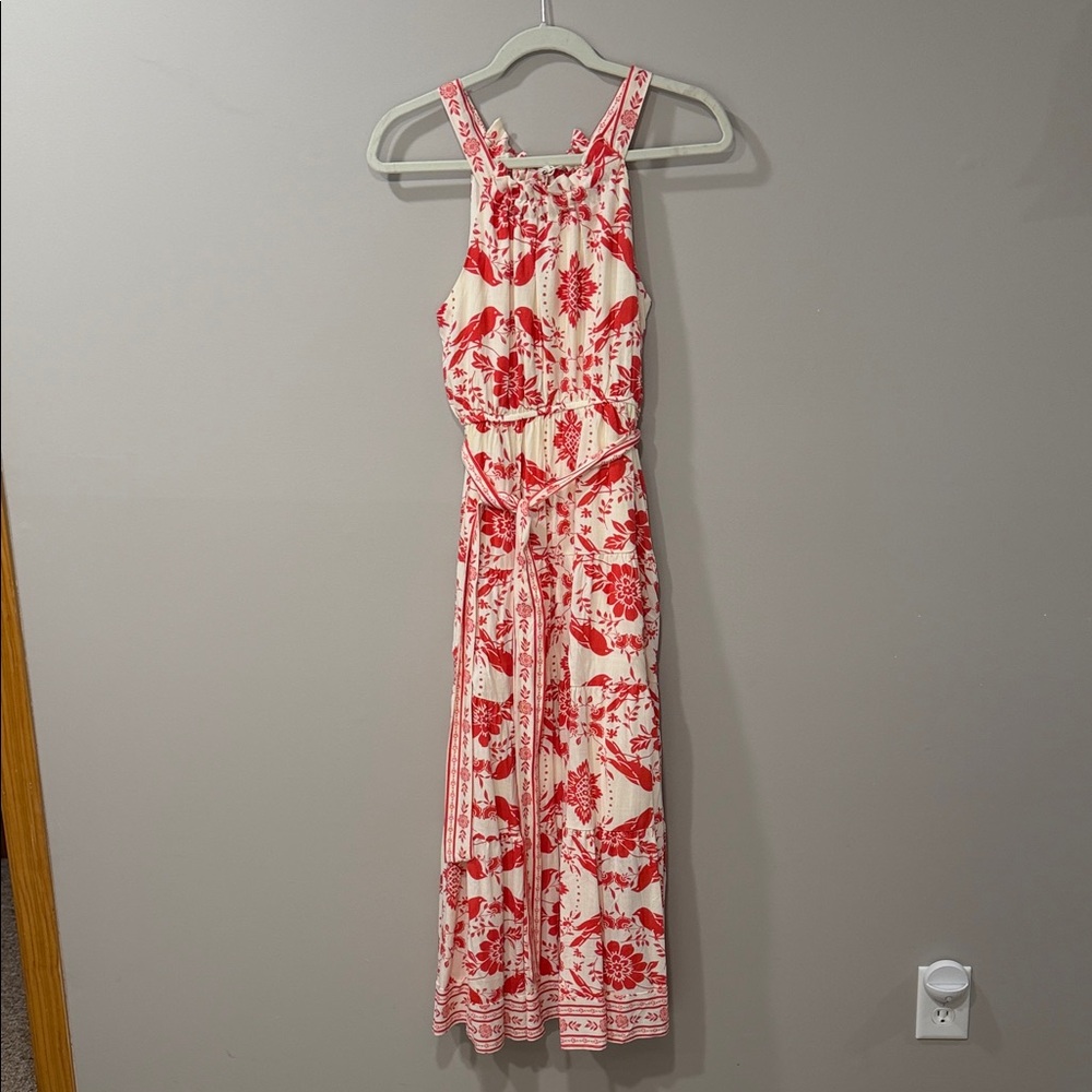 Blu Pepper Red and White Floral Dress